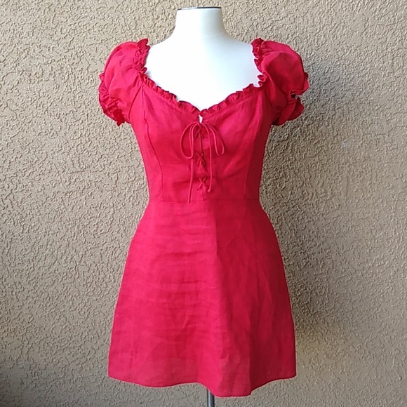Reformation Dresses & Skirts - Reformation Klara 100% Linen Red Dress